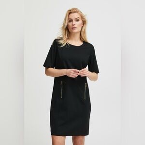 Elegant Black Dress with Gold Accents